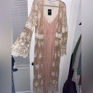 3x Lace Maxi Kimono